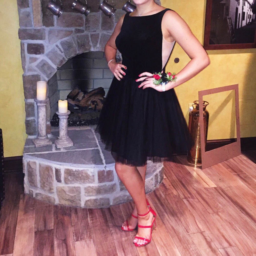 Velvet corset back cocktail dress w/ mesh sides